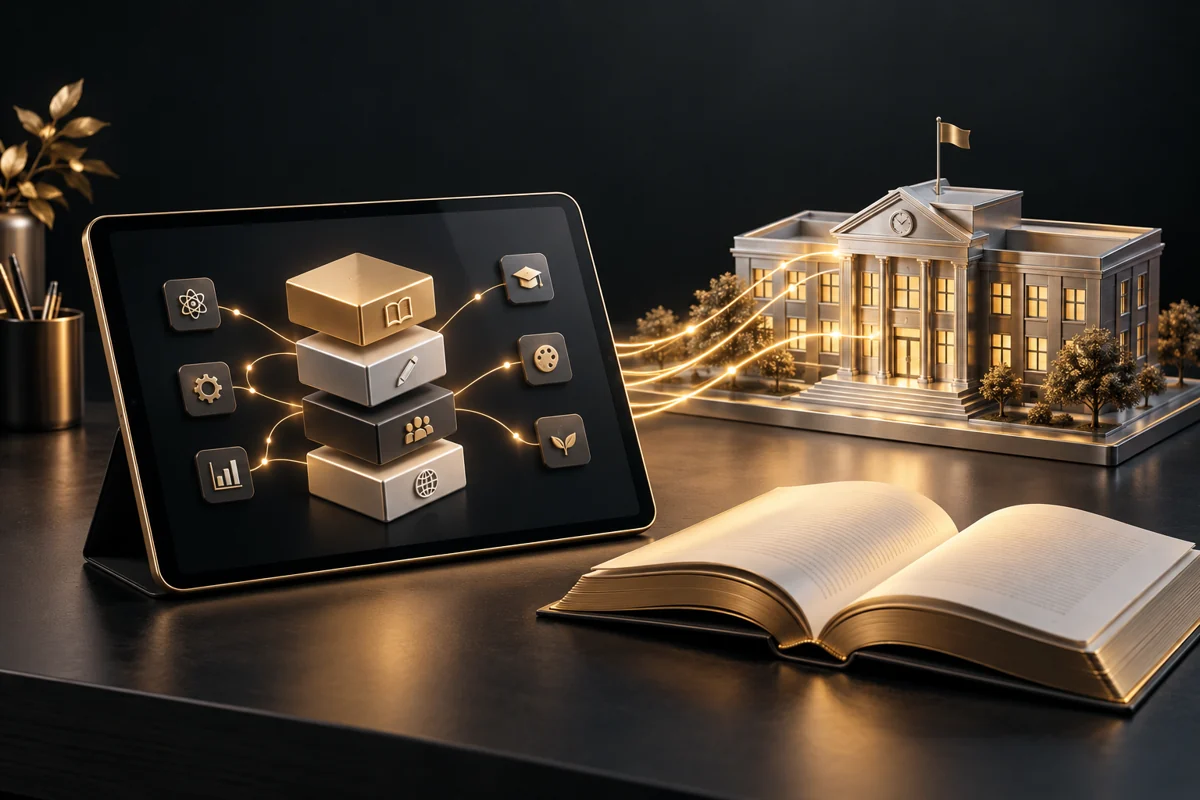 Education and business systems illustration
